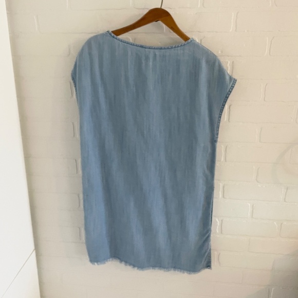 Aritzia Wilfred Free Mini Dress Nori Denim Chambray Light Wash Boxy XS - Picture 12 of 13